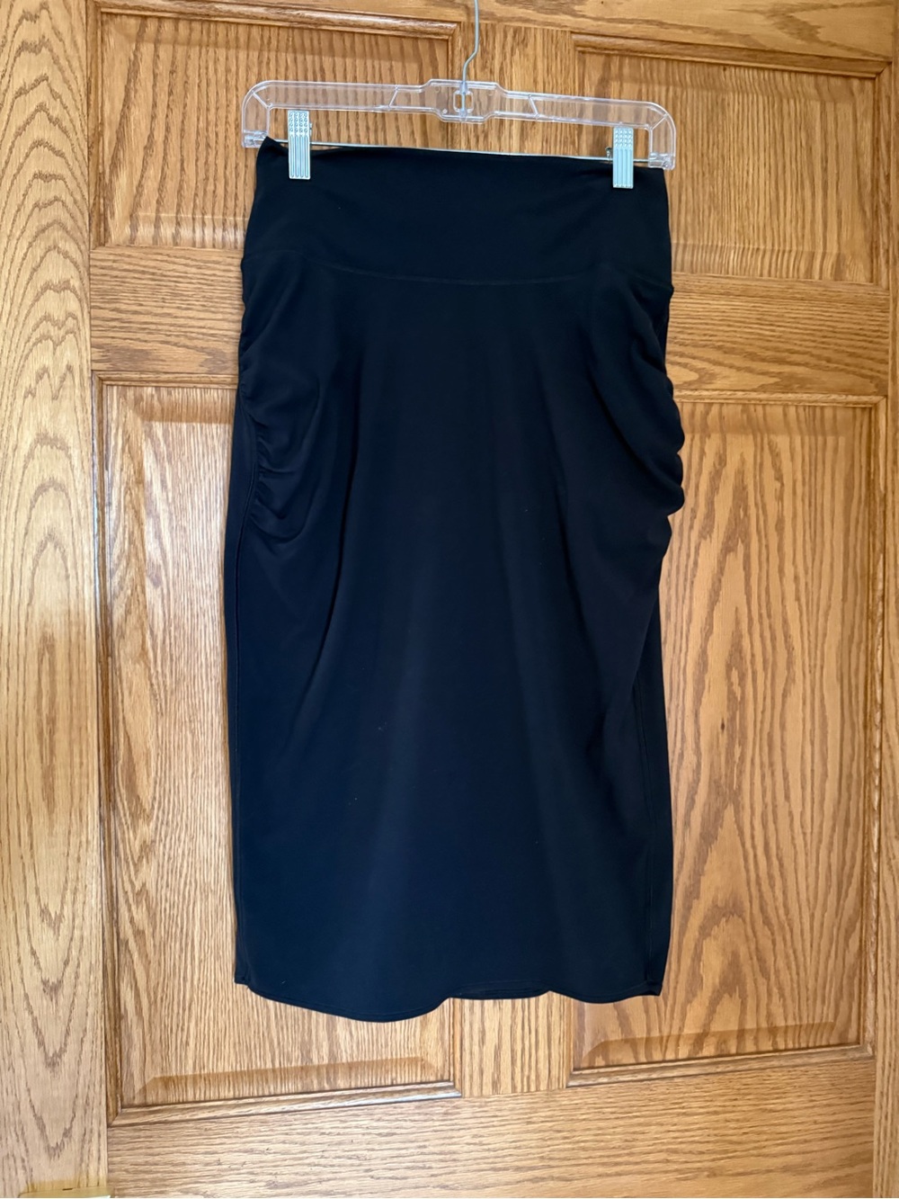 Athleta Black Transcend Ruched Side Pencil Skirt
